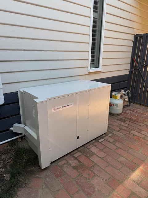 Standby generator set up and connected