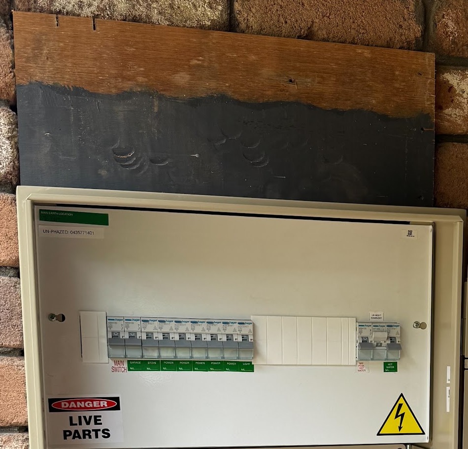 Upgraded switchboard with every circuit individually labelled